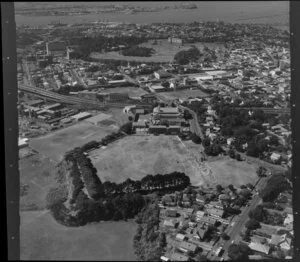 Auckland Grammar School, Newmarket, including Southern Motorway and Auckland War Memorial Museum