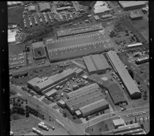 Factories, including Otis Elevator Company and Russell & Somers Limited (steel division), Carbine Road industrial area, Mt Wellington, Auckland