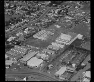 Unidentified factories, including timber yards and some residential houses, in industrial area, Auckland