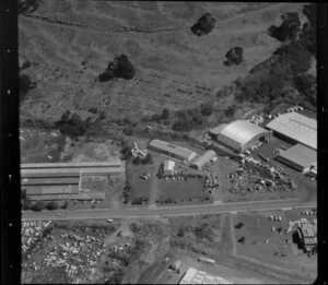 Unidentified factories, Mt Wellington/ Panmure industrial area, Auckland, including car wreckers yard