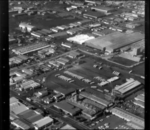 Industrial area, Onehunga, Auckland, including an area with buses parked on it
