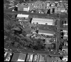 Factories in industrial area, Otahuhu, Manukau City, Auckland, including Westfield Freezing Works (Affco)