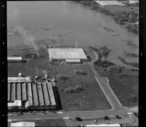 Unidentified factories, East Tamaki industrial area, Manukau City, including Tamaki River