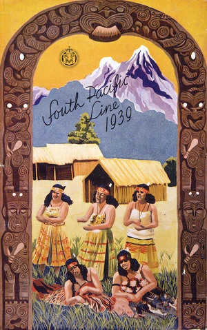 Koninklijke Paketvaart-Maatschappij :South Pacific line 1939 / K.P.M. [back cover; Maori women singing]. 1939.