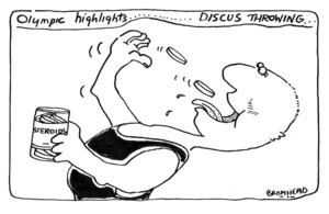 Bromhead, Peter, 1933- :Olympic highlights... Discus throwing. Auckland Star 28 September 1988.