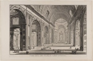Piranesi, Giovanni Battista, 1720-1778 :Veduta interna della Basilica di S. Pietro in Vaticano. Piranesi fecit [1748]