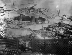 View of the Napier nurses' home which was destroyed in the Hawke's Bay earthquake