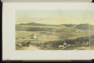 Saxton, John Waring 1806-1866 :The town and part of the harbour of Nelson in 1842, about a year after its first foundation / drawn by John Saxton Esqr; Day & Haghe lithrs. London, Smith Elder & Co., [1845]. [Left section]