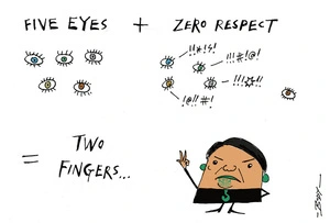 Five eyes + zero response = two fingers