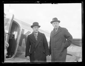F Maurice Clarke, Union Airways, and Minister Peter Fraser.