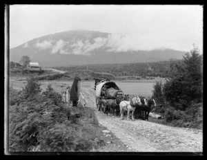 Trower's hotel and wagon, Owen River