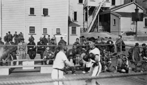 Boxing match at Wellesley College annual boxing tournament