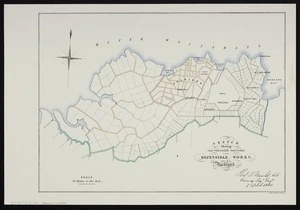 Sketch shewing the proposed positions for defensible works on the line of the Tamaka [i.e. Tamaki] River and the Manukau / Thos. R. Mould, Col., Commd. Royl. Engr., 7 Apr. 1860.