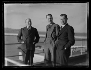 Mr F Maurice Clarke of Union Airways, L E Turnill of Tasman Empire Airways, and Dr Mackie