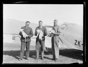 Squadron Leader Gibson, A Pritchard, and J C Mercer