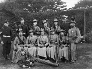 Ladies Rifle Corps, also known as the Wellington Amazons, and members of the Wellington Militia