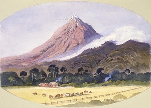 [Fox, William] 1812-1893 :[Summer view of bare Mount Egmont. Between 1860 and 1880?]