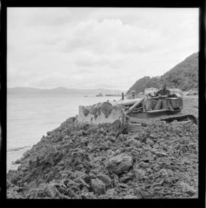 Man using a bulldozer