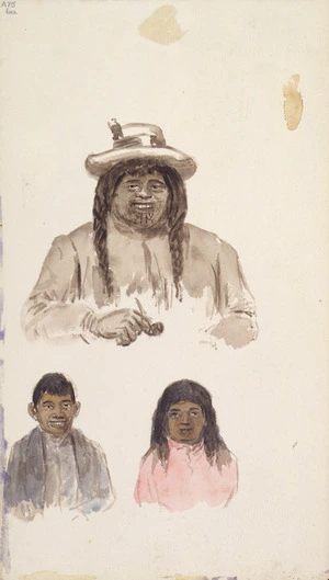 [Hackworth, James Brooks] d. 1933 :[Maori portraits; woman, boy, and girl. ca 1910?]