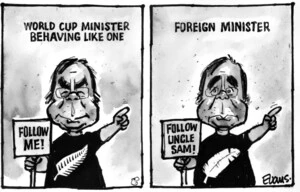Evans, Malcolm Paul, 1945-:World Cup minister behaving like one. 22 September 2011