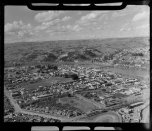 Whanganui, with the Whanganui River in the background