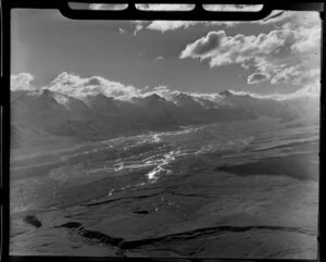 Tasman Valley, Mackenzie District, Canterbury Region, featuring Tasman River (braided) and Southern Alps