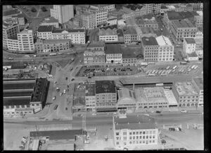 Radio Limited building, Quay Street, with the Auckland City bus terminal in the background