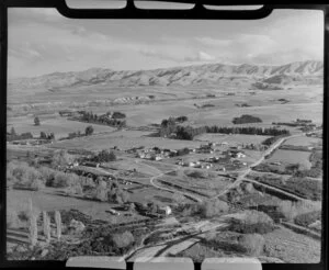 Albury, South Canterbury, showing houses and rural area