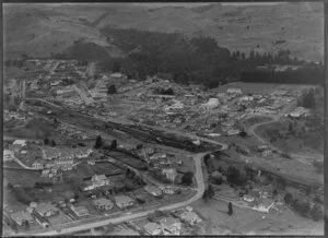 Taihape showing railway line and station
