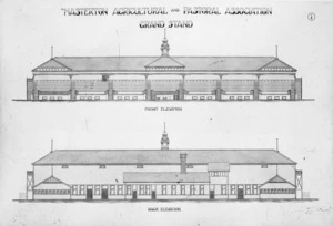 Building plans for the Masterton Agricultural and Pastoral Association grand stand, designed by Frederick Charles Daniell