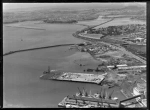 Import wharf under construction, Auckland