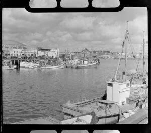 Auckland waterfront, showing fishing boats