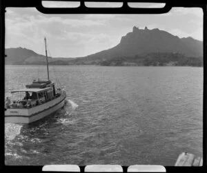 Passenger boat Tokatea traveling around Whangarei Harbour, Northland