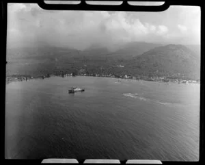 Apia, Upolu, Samoa, showing ship and harbour