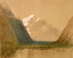 Heaphy, Charles 1820-1881 :Harrison's cove, Milford Sound. [1874]