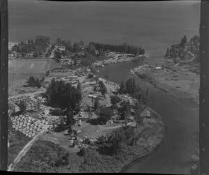 Taupo, showing camping grounds and boats