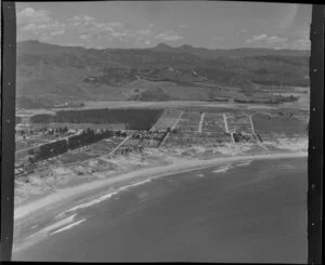 Whangamata, Thames-Coromandel District, showing township and beach