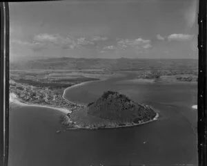 Mount Maunganui, Bay of Plenty, showing Marine Parade and surrounding area