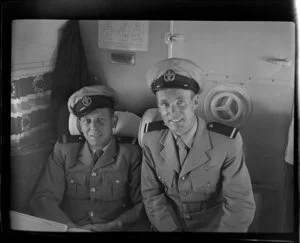 Mr H Newton and Mr T Lyons, crew members, TEAL (Tasman Empire Airways Limited)