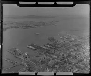 Auckland waterfront, looking out towards Northshore and Rangitoto Island