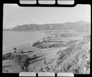 Coastal scene, Te Kaha, Bay of Plenty, showing beach