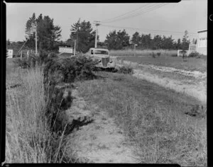 Maxwell subdivision, Mairangi Bay, North Shore, Auckland, showing car parked on grassy area