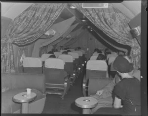 Pan American World Airways courtesy flight, showing passengers seated ready for take off