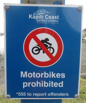 Motor bikes prohibited