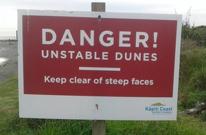 Danger - unstable dunes