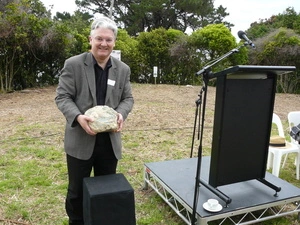 Peter Dunne with rock