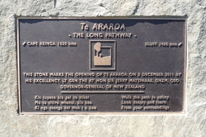 Plaque recording opening of Te Araroa