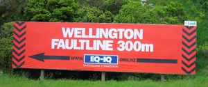 Wellington Fault sign