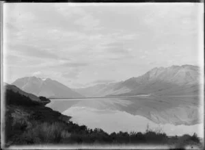 Lake Ohau, Waitaki District, Canterbury Region, showing Mount Cook