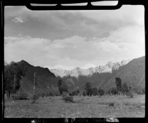 Fox Glacier area, West Coast Region, including lenticular or hogs backs clouds over Aoraki/Mount Cook and Mount Tasman